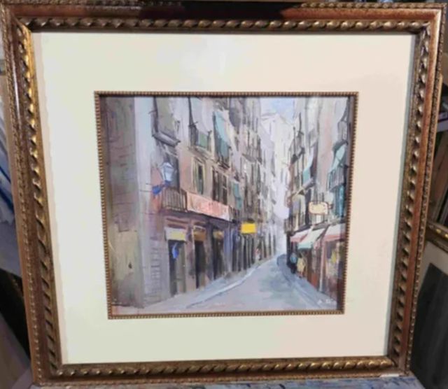 AGUSTIN RIO NAVARRO ACUARELA CALLE EL RABAL