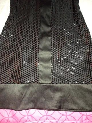 Vestido fiesta lentejuelas negro T38