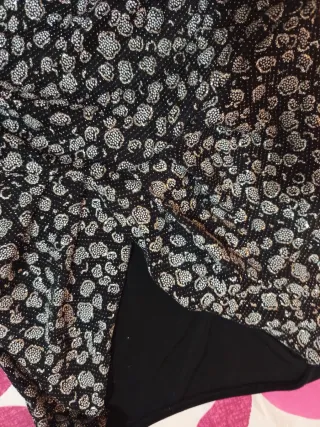 Vestido fiesta negro lentejuelas talla 38