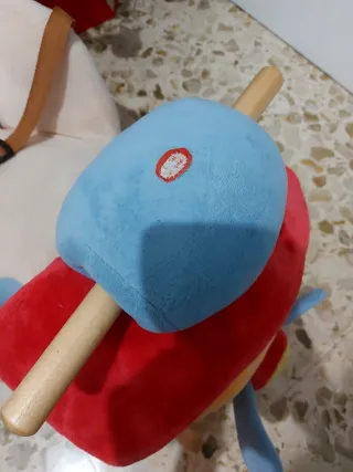 Dondolo peluche e legno aereo