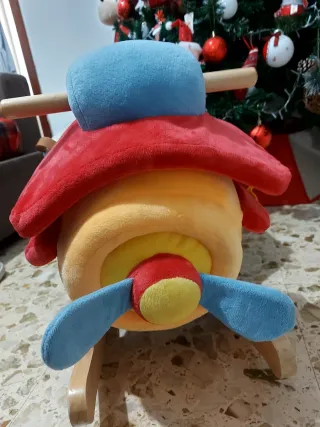 Dondolo peluche e legno aereo