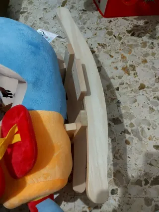 Dondolo peluche e legno aereo