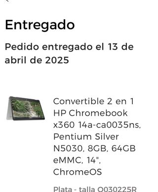 HP Chromebook x360 14a-ca0035ns Argento