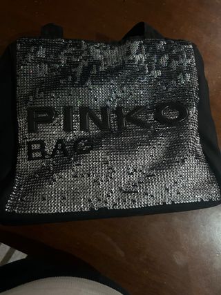 Borsa Pinko paillettes nere e argento