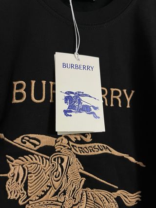 T-shirt Burberry Uomo Cavallo Nero