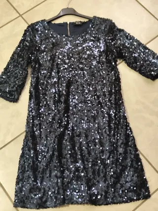 Abito corto paillettes blù