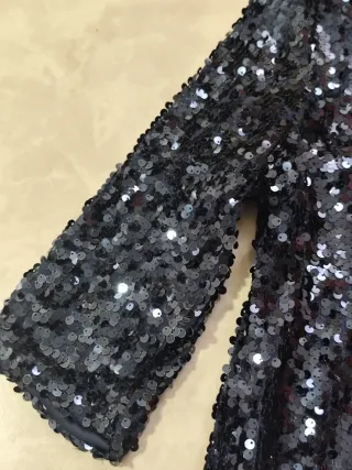 Abito corto paillettes blù