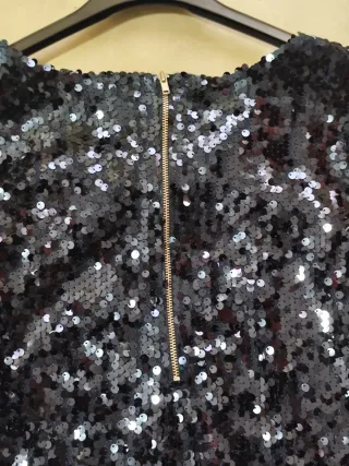 Abito corto paillettes blù