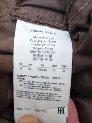 Pantaloni in cotone da uomo Armani Jeans tg. 33