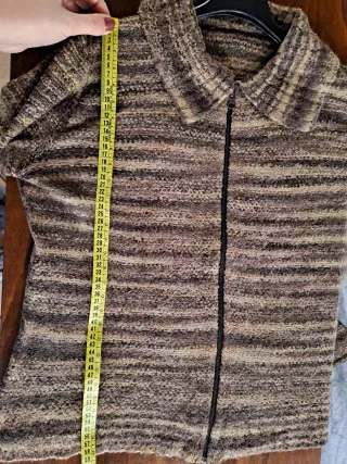 Maglione vintage zip sfumature marroni made Italy