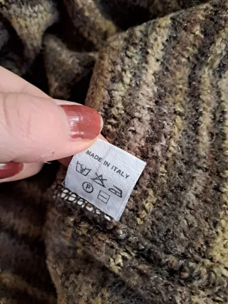 Maglione vintage zip sfumature marroni made Italy