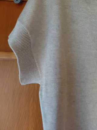 Top Massimo Dutti Beige Manga Corta