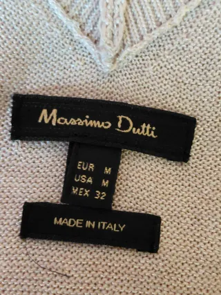 Top Massimo Dutti Beige Manga Corta