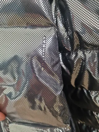 Abrigo Columbia Plumas Beige y Negro