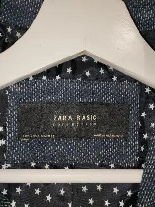 Blazer Zara azul marino y gris