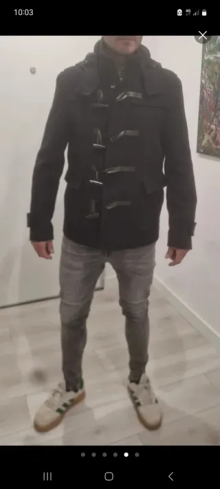 Parka Zara Lana Hombre Negra