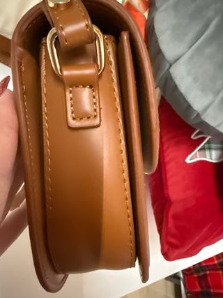 Borsa a tracolla beige e marrone