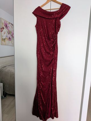 Vestido fiesta lentejuelas rojo Talla M
