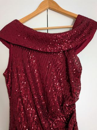 Vestido fiesta lentejuelas rojo Talla M