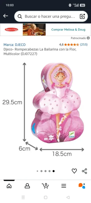 Puzzle Djeco La Bailarina y La Flor 36 piezas