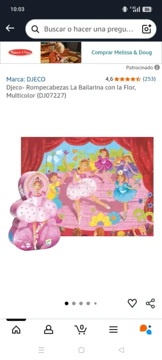Puzzle Djeco La Bailarina y La Flor 36 piezas