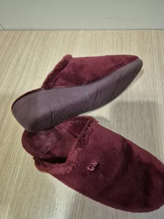Zapatillas de estar por casa mujer burdeos