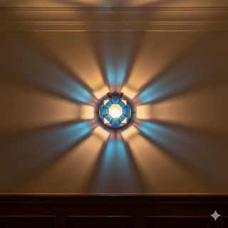 Lámpara colgante de cristal y metal