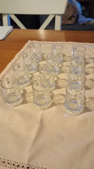 12 Mini Bicchierini Shot Vetro con Manico