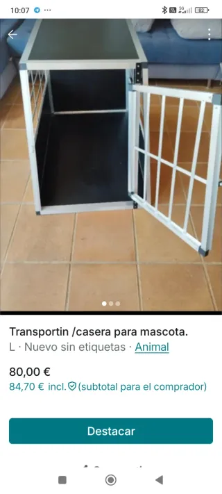 Trasporto/Box per Cani Taglia L in Alluminio