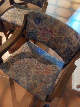 6 Butacas Guilleumas Tela y Madera