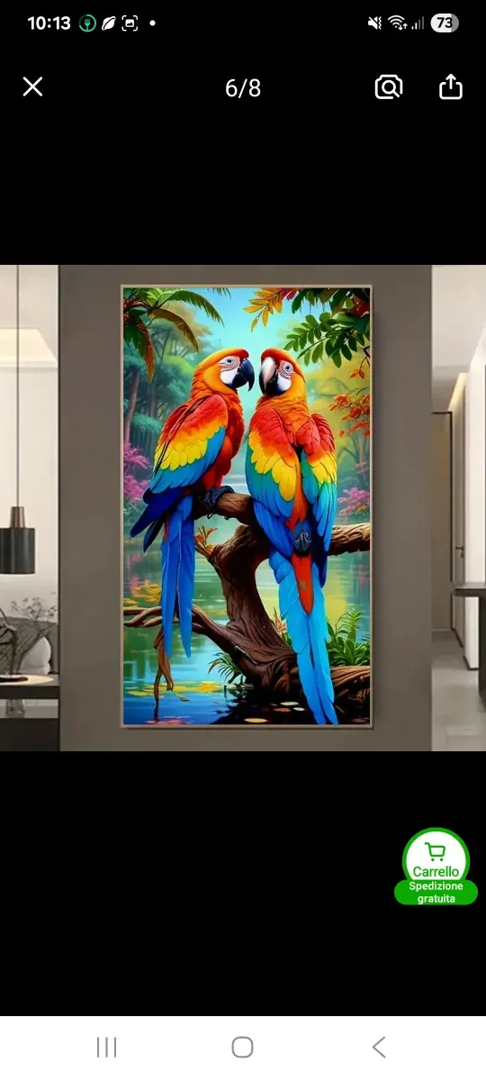 Quadro pappagalli colorati