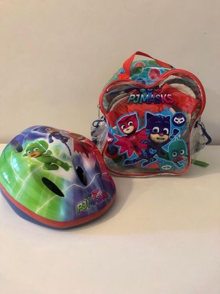 Casco y Patines PJ Masks para Niños