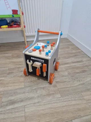 Andador Carro Herramientas Madera Naranja