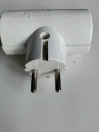 Adaptador 2 enchufes blanco