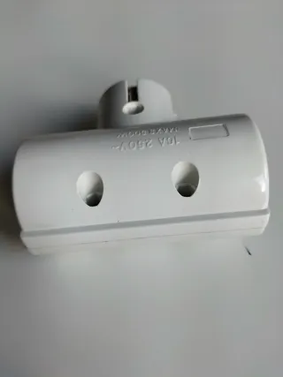 Adaptador 2 enchufes blanco