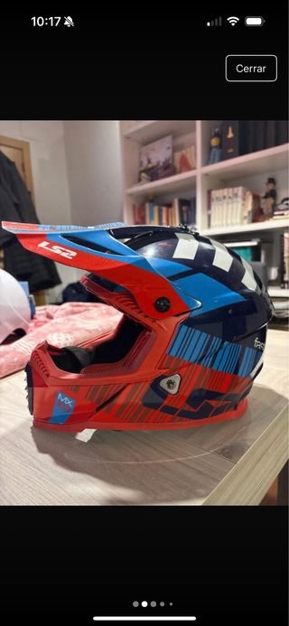 Casco Motocross LS2 Rojo y Azul talla S