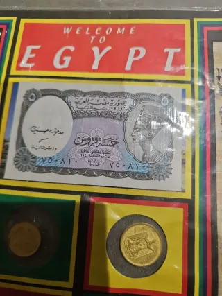 Souvenir Egipto: Monedas, Sellos y Billete