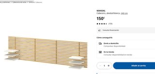 Cabecero MANDAL Ikea Madera. Solo usado 1 mes
