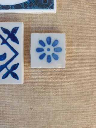 Lote de 3 azulejos decorativos antiguos