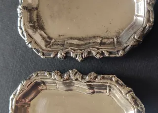 2 PLATITOS CUADRADOS ANTIGUOS PLATA