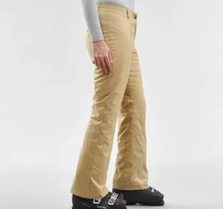 Pantalón de esquí Wedze mujer beige impermeable