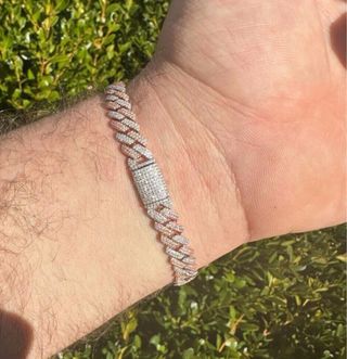 18k Vermeil rose gold & 925Silver Moissanite chain