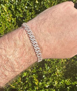 18k Vermeil rose gold & 925Silver Moissanite chain