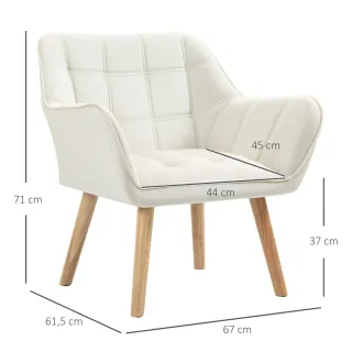 Butaca Moderna Salón Tela y Madera