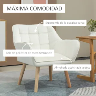 Butaca Moderna Salón Tela y Madera
