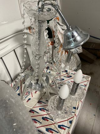 Lámpara de cristal y metal