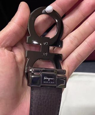 Cinturón Salvatore Ferragamo Gancini Negro/Plata