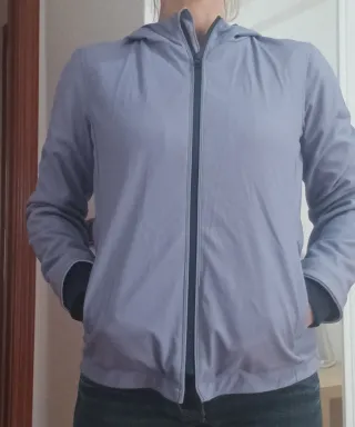 Chaqueta de mujer, lila, con cremallera, chubasque