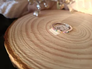 Anillo plata con piedras multicolor