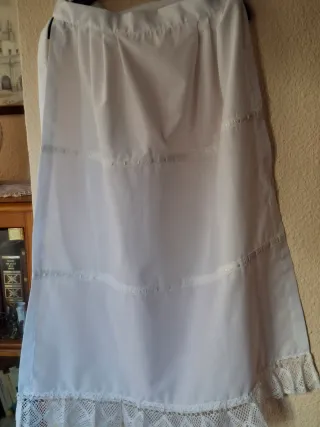 Delantal blanco con encaje, para traje regional